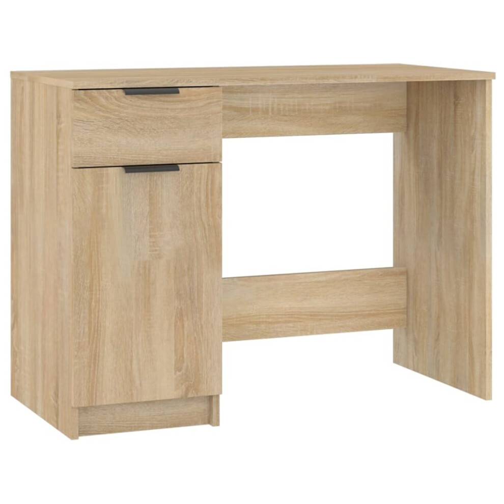 Vidaxl (Sonoma Oak) Desk Engineered Wood Home Office Computer Table Study Writing Desk