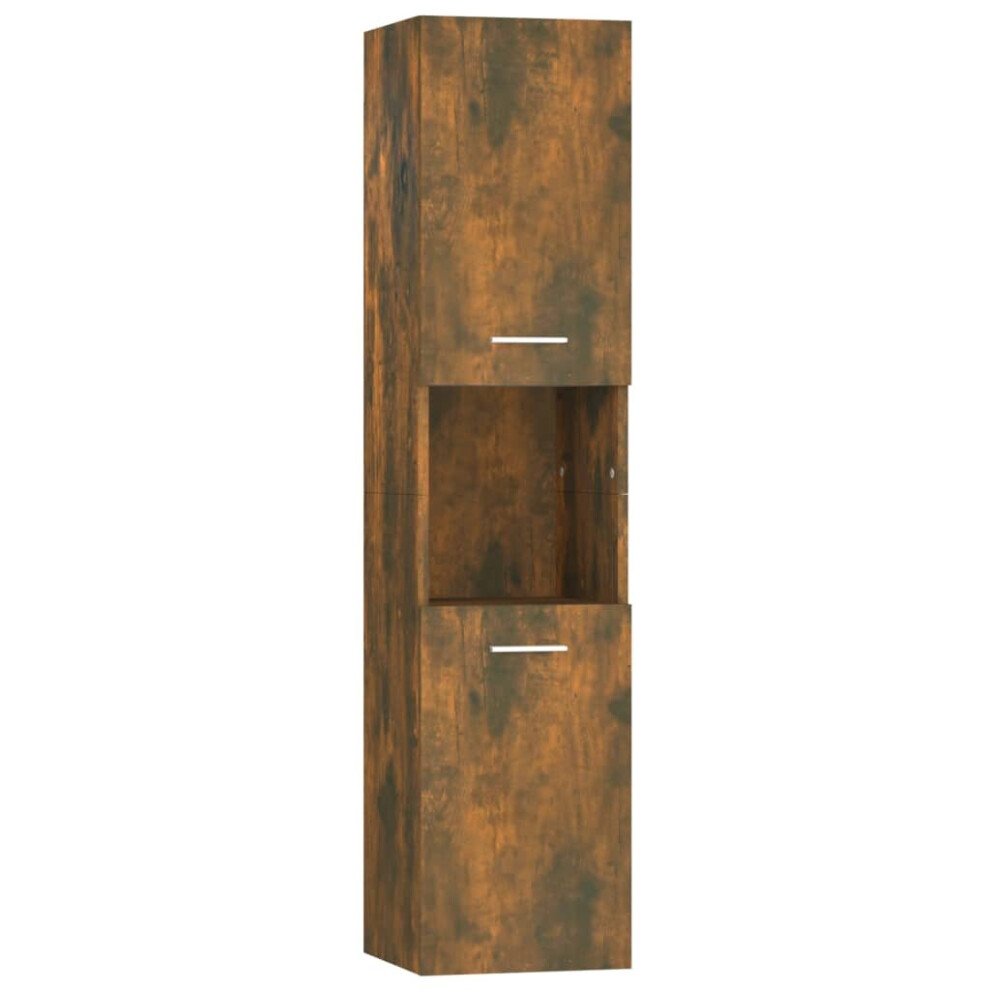 (Smoked oak) vidaXL Bathroom Cabinet Engineered Wood Washroom Storage Laundry Multi Colours