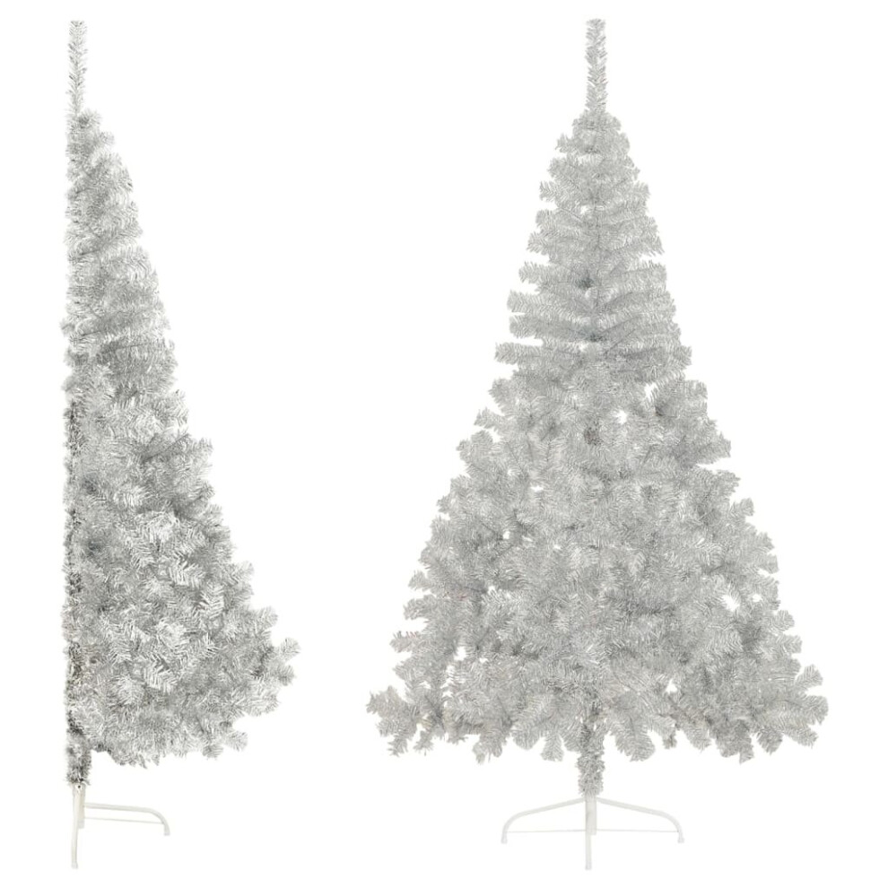 (Silver, 240 cm) vidaXL Artificial Half Christmas Tree with Stand Tree Multi Colours/Sizes