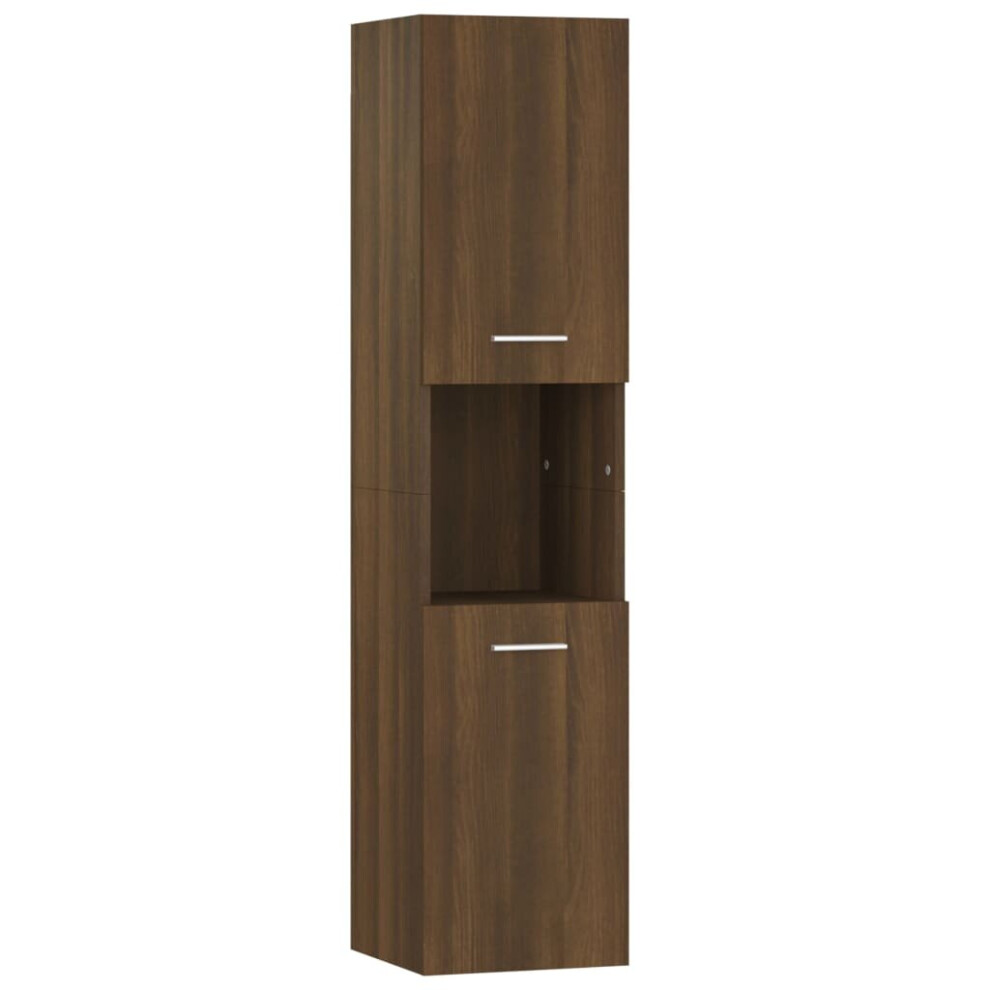 (Brown oak) vidaXL Bathroom Cabinet Engineered Wood Washroom Storage Laundry Multi Colours