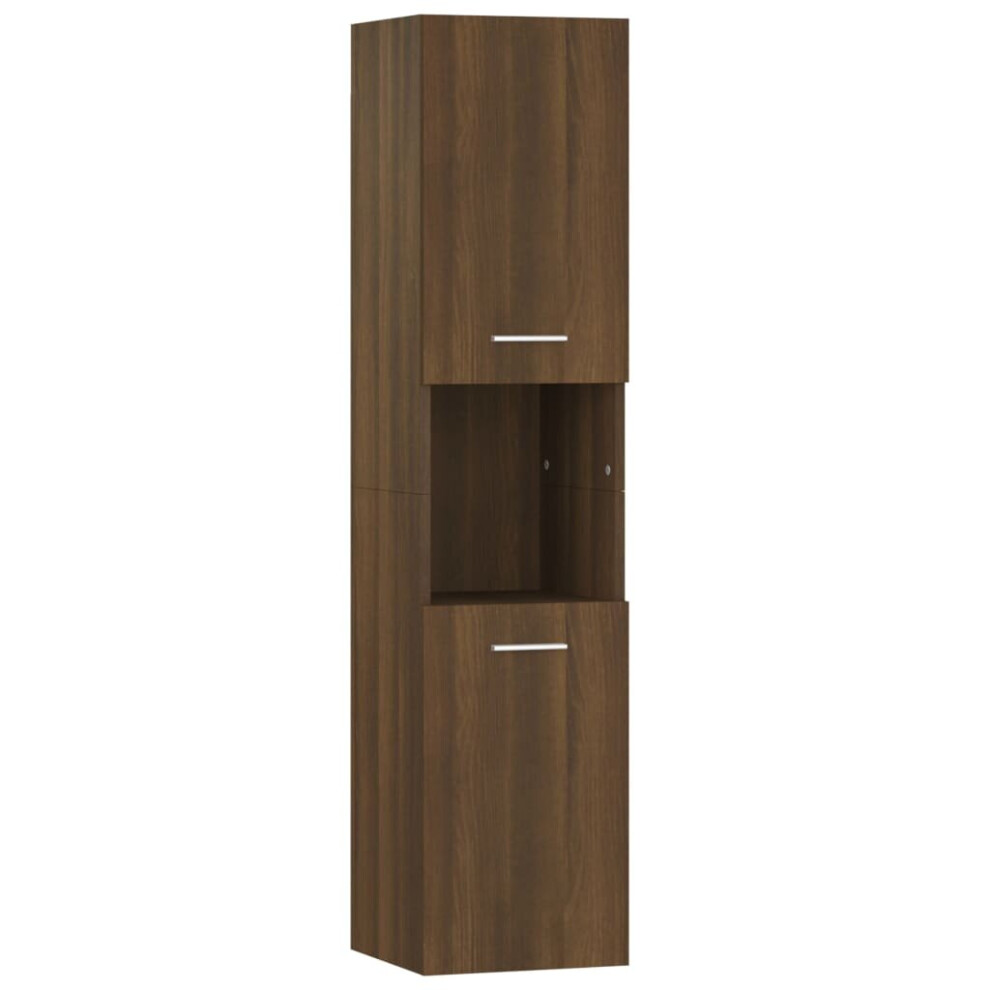 Vidaxl (Brown Oak) Bathroom Cabinet Washroom Storage Shelf Laundry Cabinet Engineered Wood