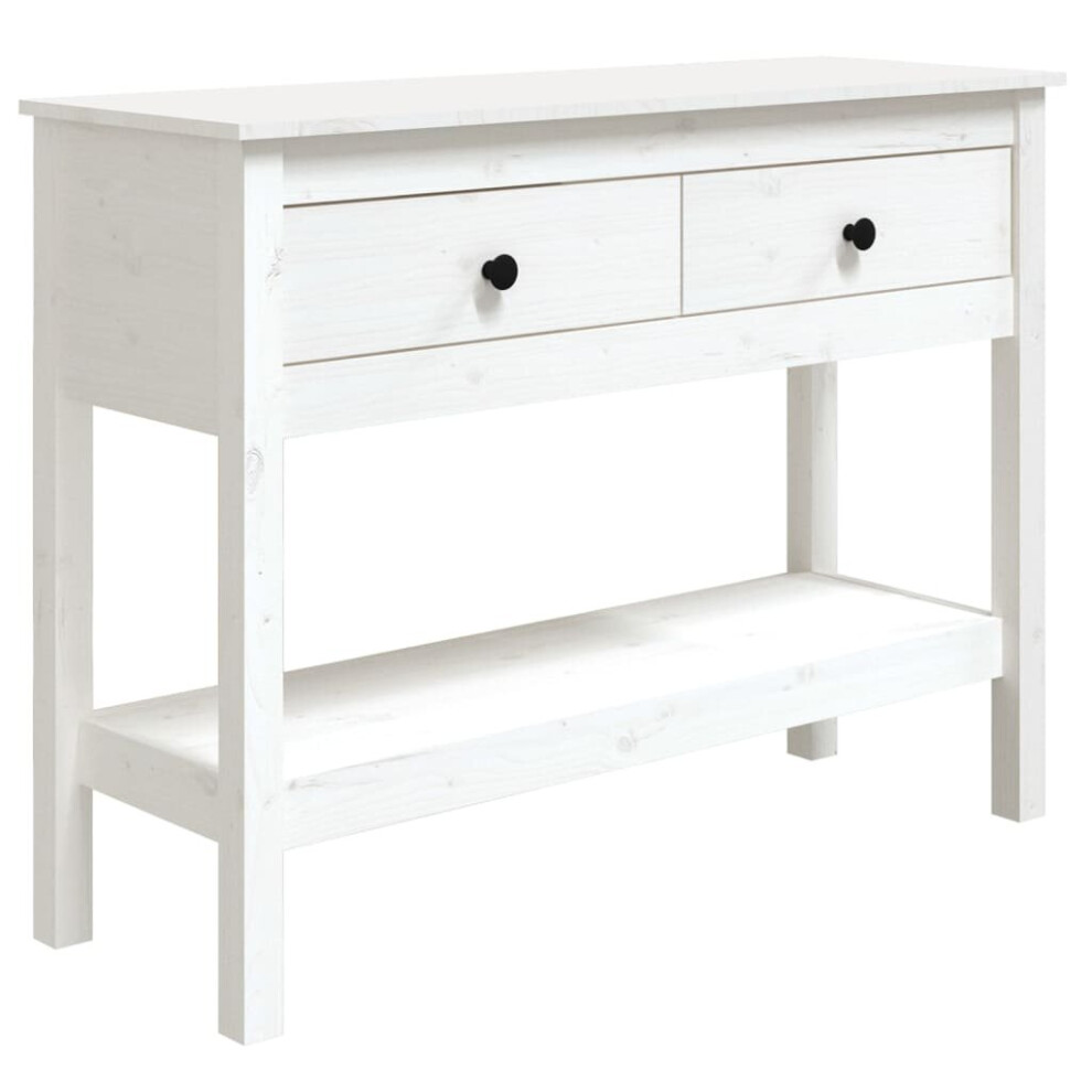 (White, 100 x 35 x 75 cm (L x W x H)) vidaXL Solid Wood Pine Console Table Multi Colours 100x35x75 cm/75x35x75 cm