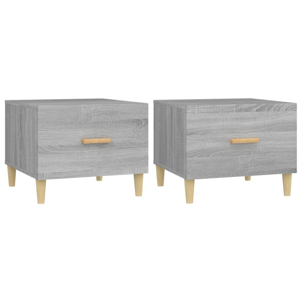 (Grey sonoma, 2) vidaXL 1/2x Coffee Table Engineered Wood Couch Accent End Table Multi Colours-image-OPC-PB2T2MV-NEW