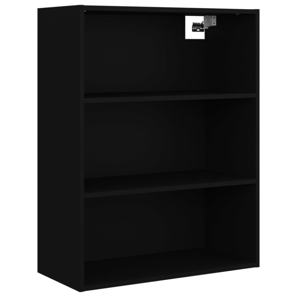 (Black) vidaXL Hanging Wall Cabinet Storage Cabinet Wall Cupboard Floating Cabinet