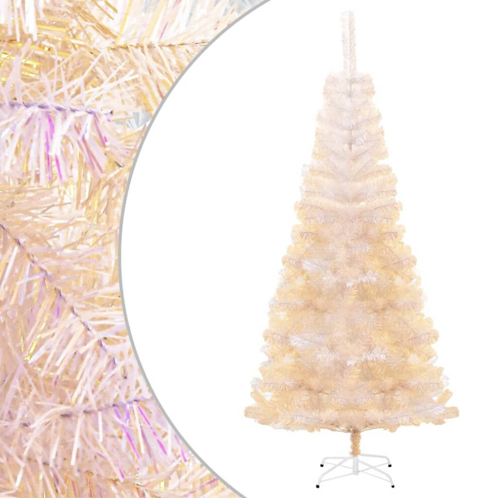 (White, 240 cm) vidaXL Artificial Christmas Tree with Iridescent Tips Green PVC Multi Sizes