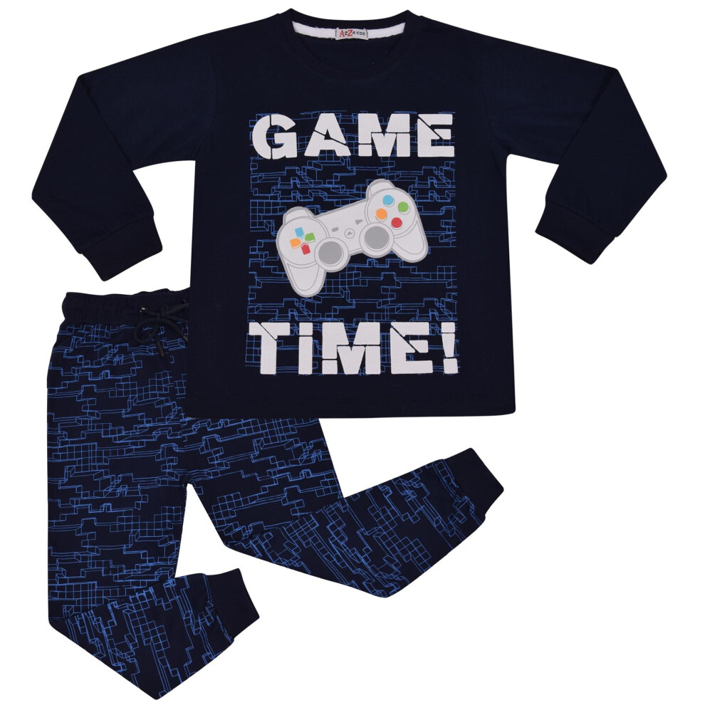 (11-12 Years) Unisex Game Time Print Pyjamas Sleepwear Age 2-13