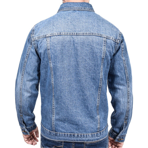 (XL) Mens Jacket Light Blue Denim Jeans Coat 2