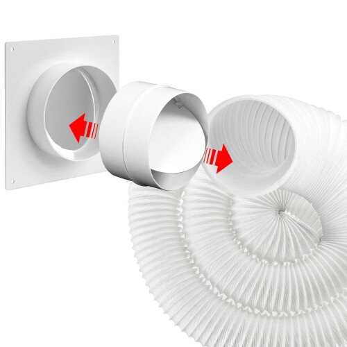 SPARES2GO Universal Tumble Dryer Non Return Flap Vent Duct Valve Connector (4" / 100mm) 2