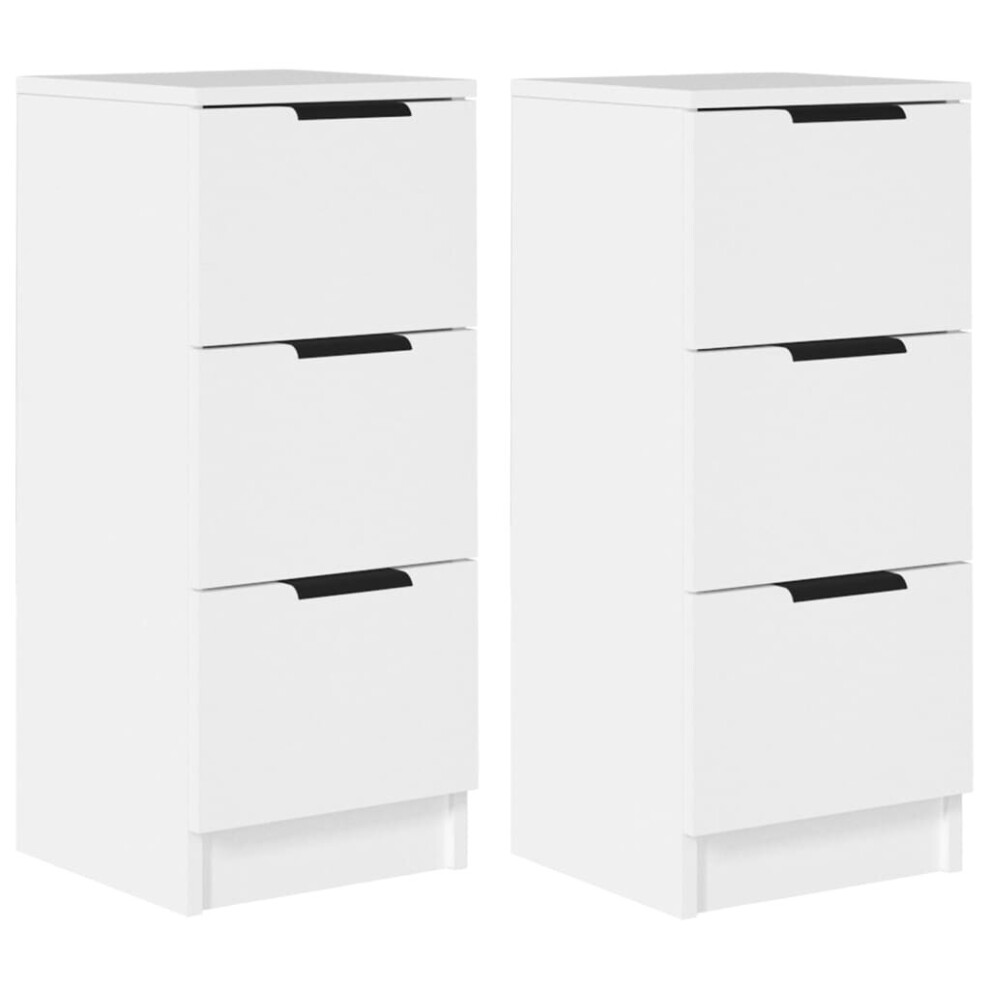 Vidaxl (, 2) Sideboard Telephone Cabinet Nightstand Side Cabinet Engineered Wood White Size 2