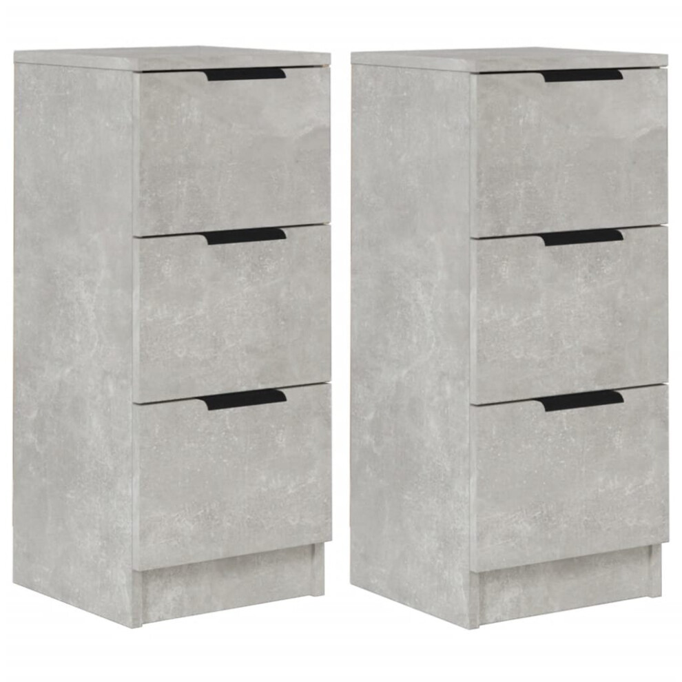 VidaXL Sideboard - 2 Pcs - Concrete Grey - 30x30x70 cm - Engineered Wood - Image 2