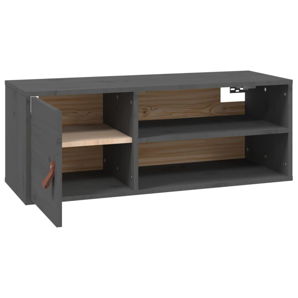 Vidaxl (Grey, 1) 1/2X Solid Wood Pine Wall Cabinet Floating Rack Wall Unit Multi Colours