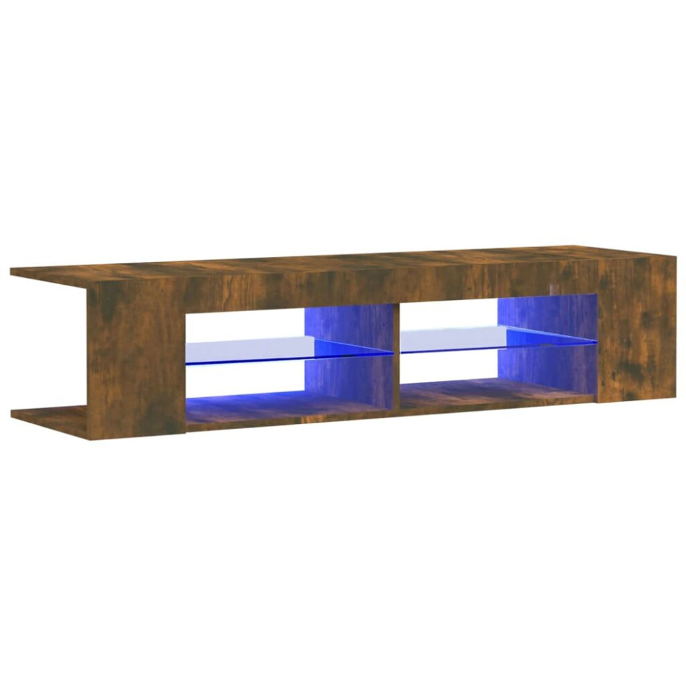 Vidaxl (Smoked Oak) Tv Cabinet With Led Lights Entertainment Centre Tv Stand Media Tv Unit