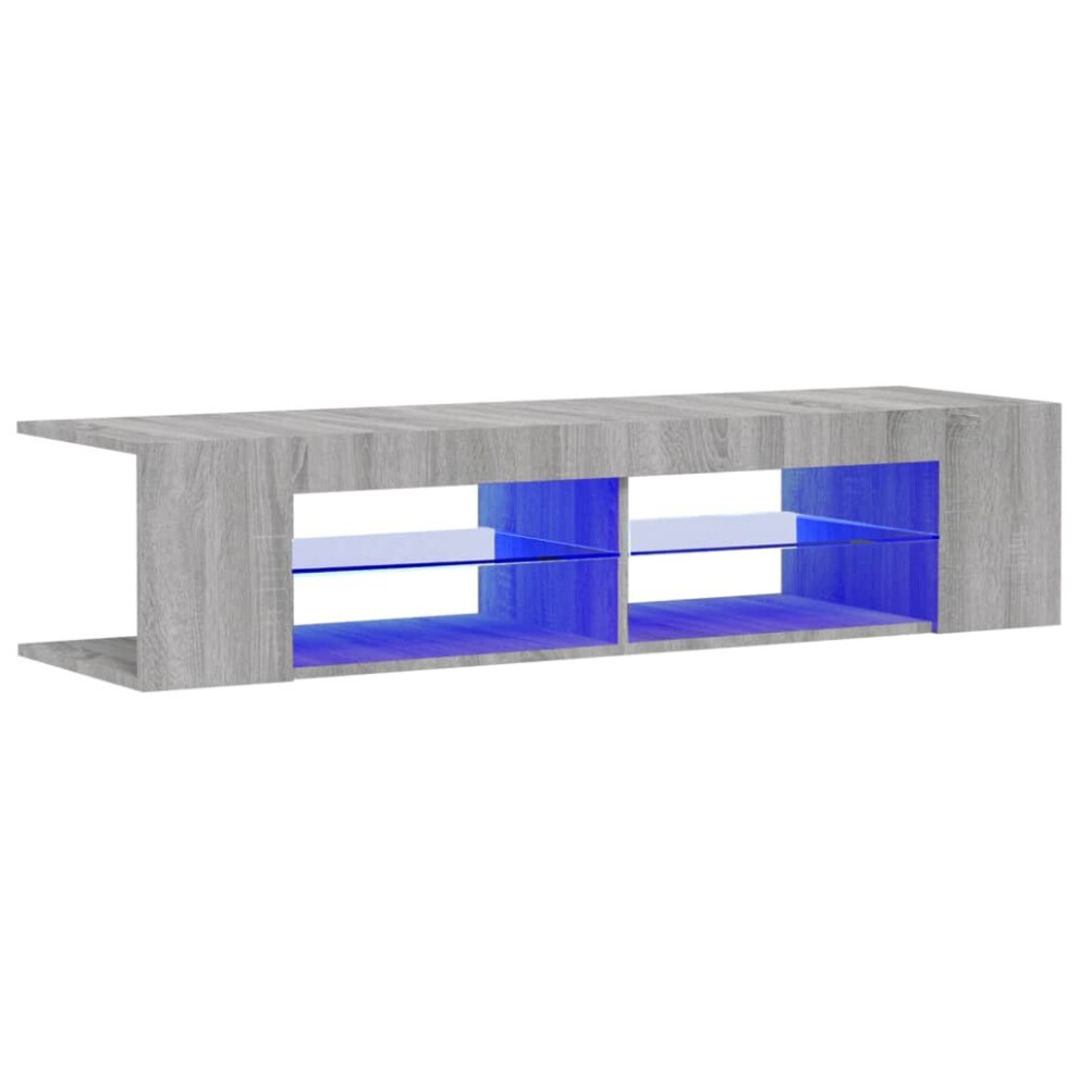 (Grey sonoma) vidaXL TV Cabinet with LED Lights Bedroom Console HiFi Cabinet Multi Colors