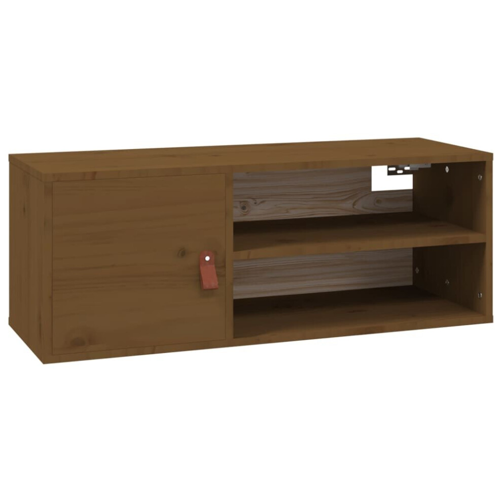 Vidaxl (Honey Brown, 1) 1/2X Solid Wood Pine Wall Cabinet Floating Rack Wall Unit Multi Colours
