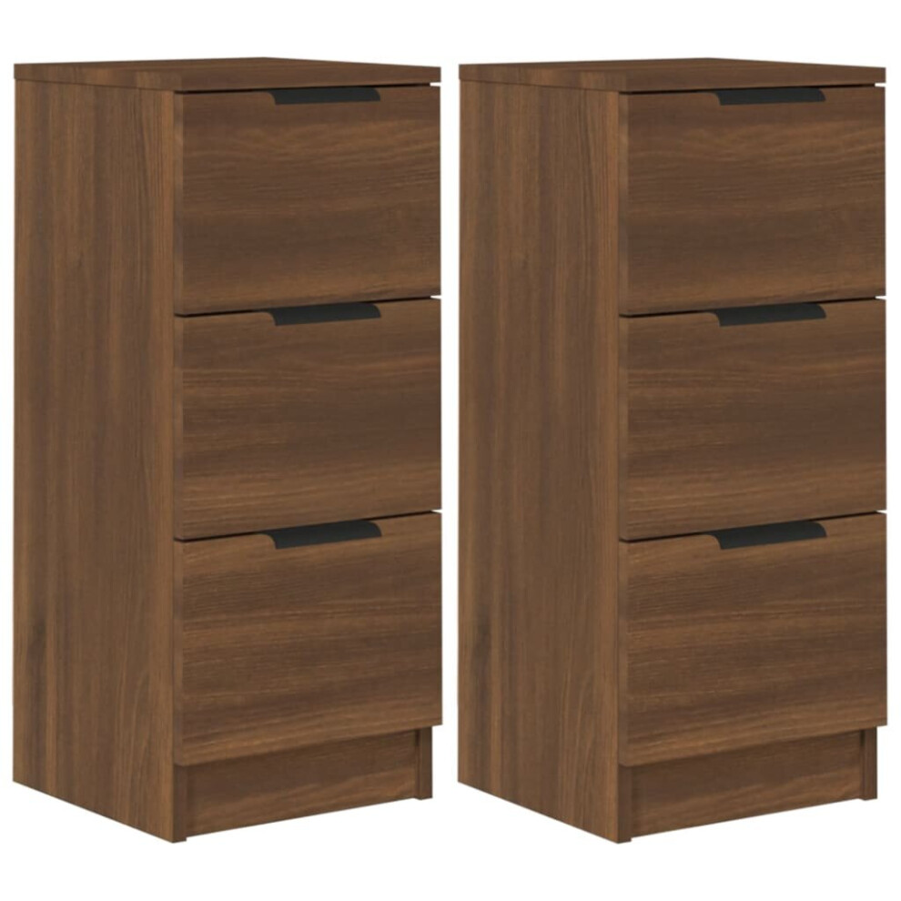 Vidaxl ( Oak, 2) Sideboard Telephone Cabinet Nightstand Side Cabinet Engineered Wood Brown Size 2