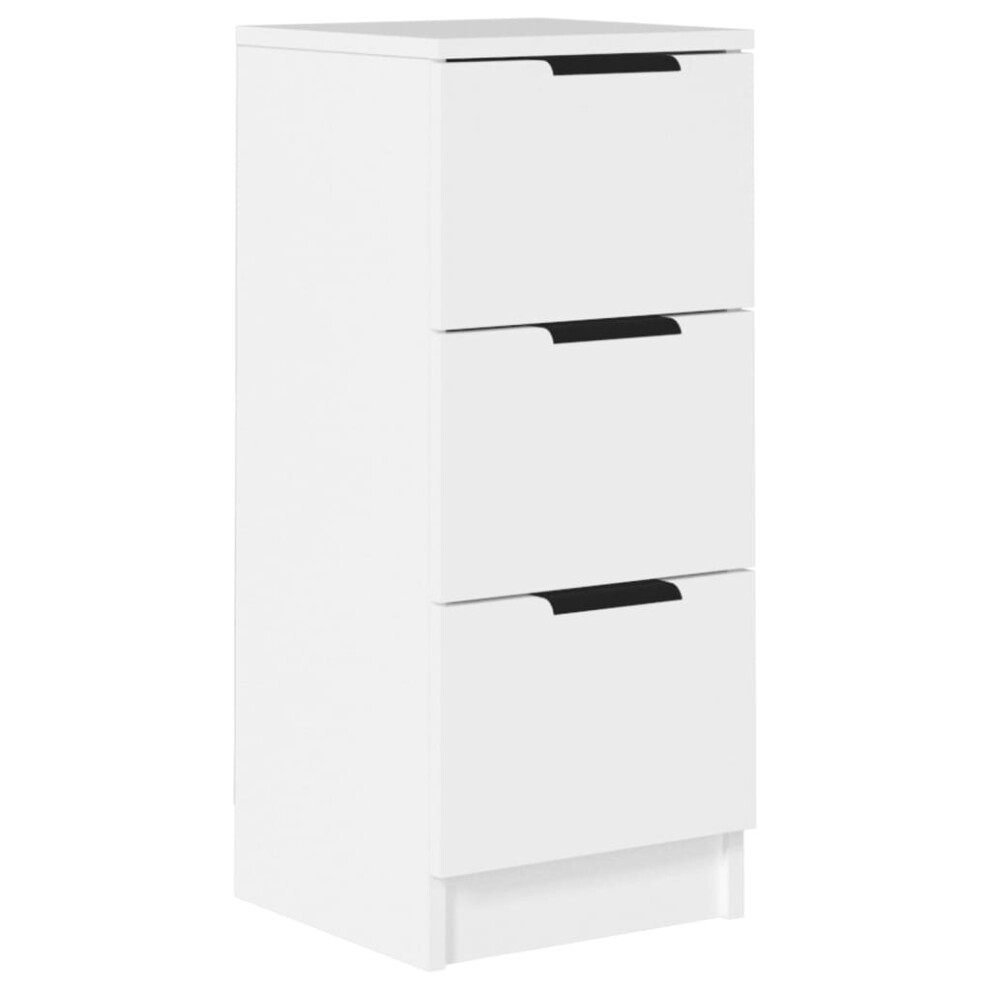 vidaXL White Sideboard - 3 Drawers - Engineered Wood - 70x30x30cm - Image 4
