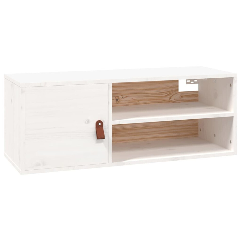 Vidaxl (, 1) 1/2X Solid Wood Pine Wall Cabinet Floating Rack Wall Unit Multi Colours White