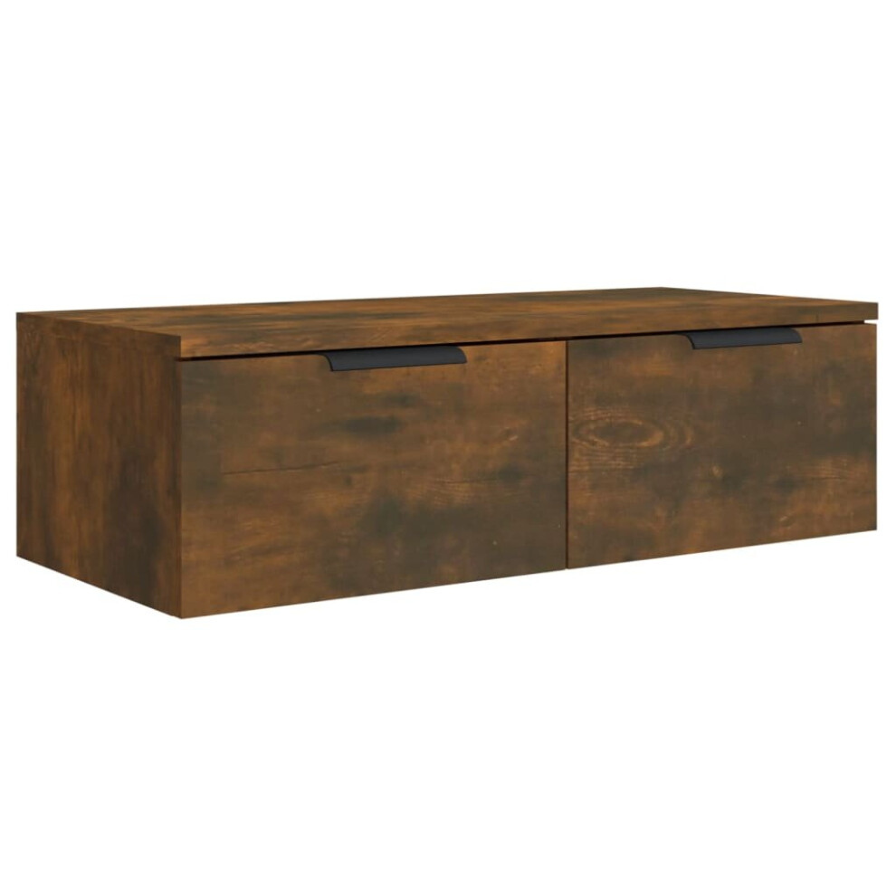 Vidaxl (Smoked Oak) Wall Cabinet Floating Tv Unit Wall Mount Media Cabinet Engineered Wood