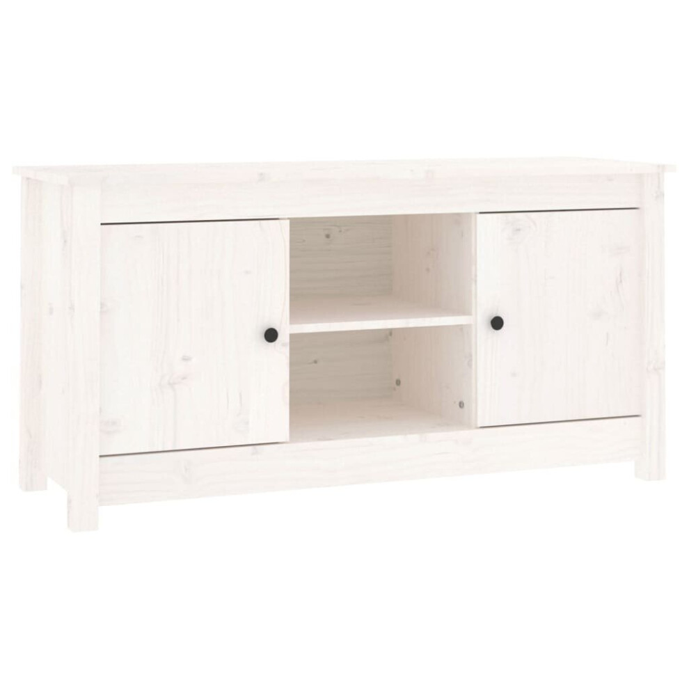 (White) vidaXL Solid Wood Pine TV Cabinet Wooden Media Unit HiFi Cabinet Multi Colours