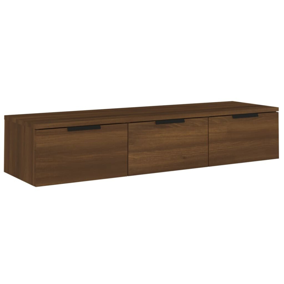 (Brown oak) vidaXL Wall Cabinet Floating TV Unit Media Cabinet Storage Engineered Wood