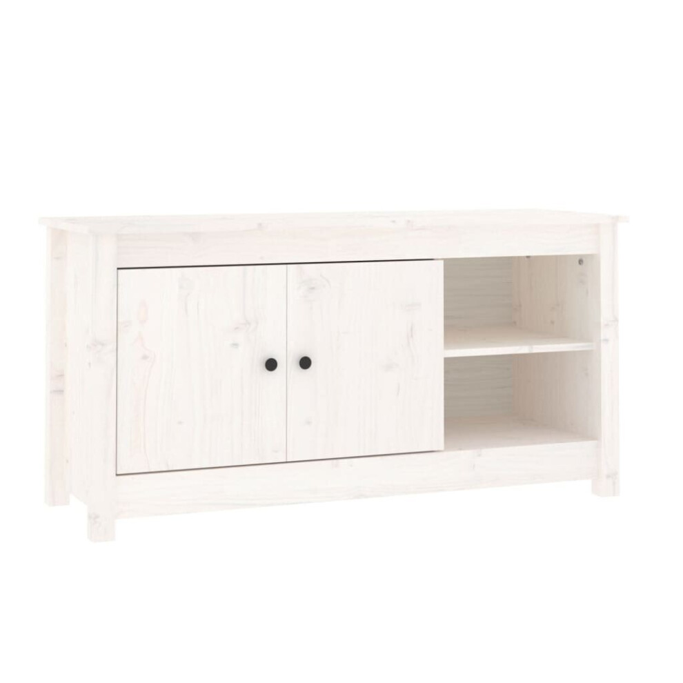 (White) vidaXL Solid Wood Pine TV Cabinet TV Console Media Unit Cabinet Multi Colours