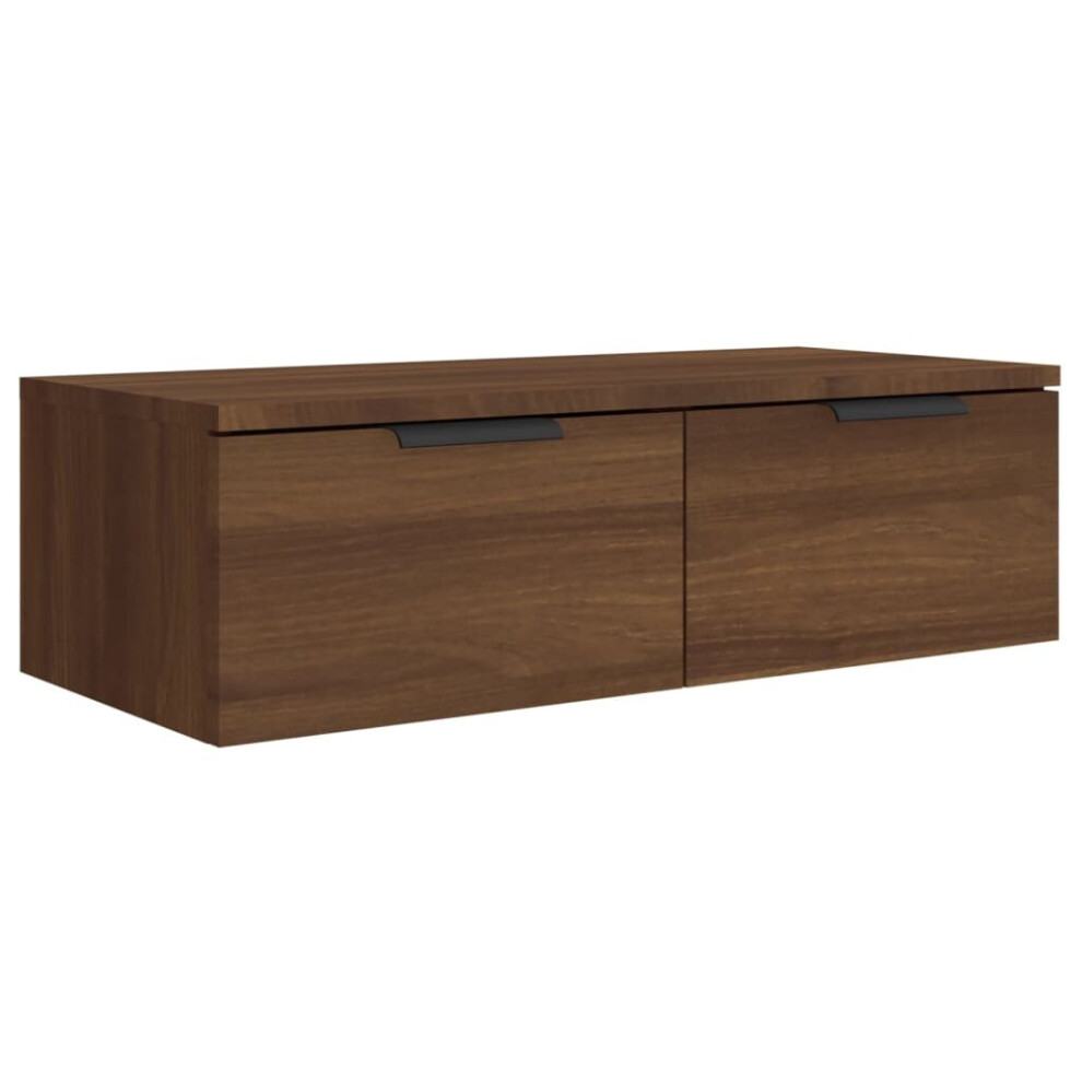 (Brown oak) vidaXL Wall Cabinet Floating TV Unit Wall Mount Media Cabinet Engineered Wood