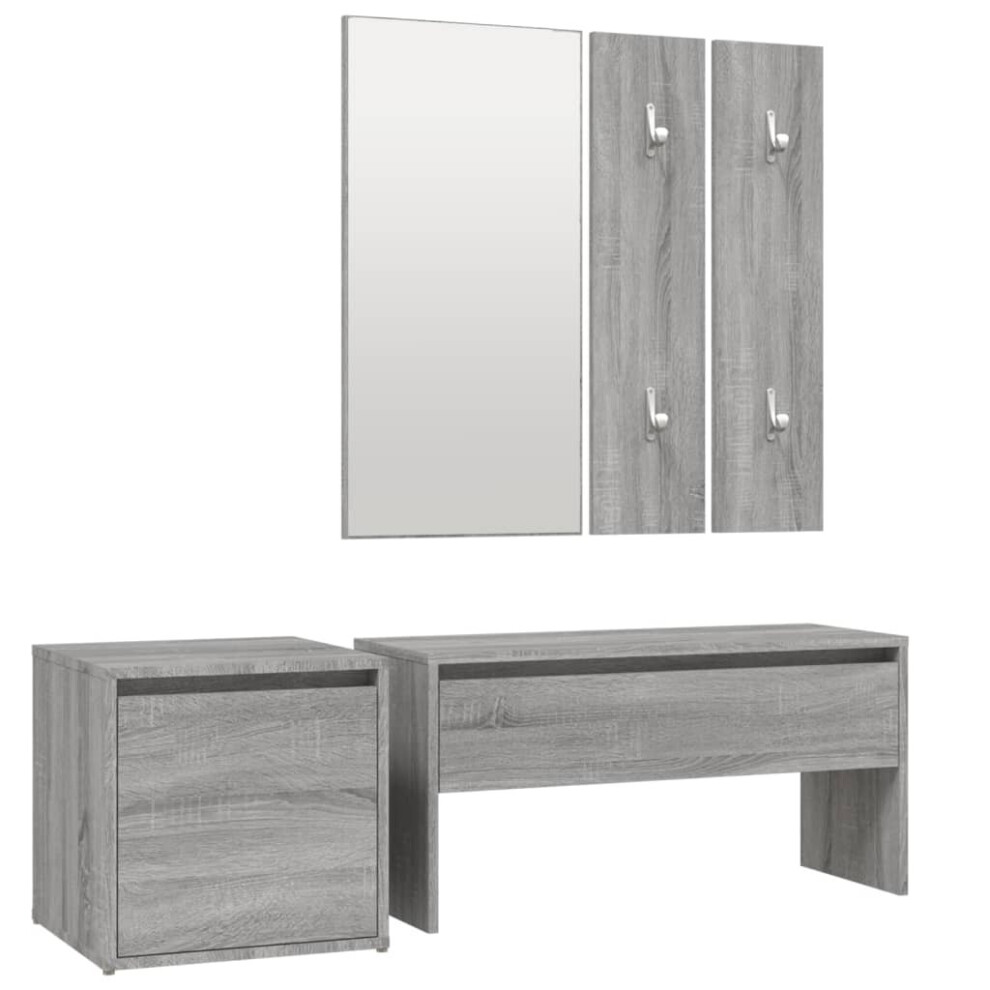 Vidaxl ( Sonoma) Hallway Furniture Set Engineered Wood Hall Bench Rack Multi Colours Grey
