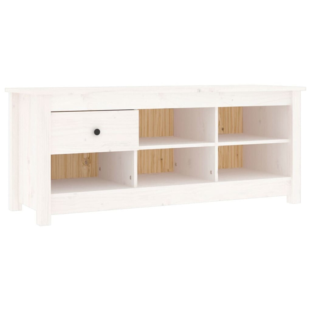 Vidaxl (White) Solid Wood Pine Shoe Cabinet Hallway Shoe Storage Rack Multi Colours
