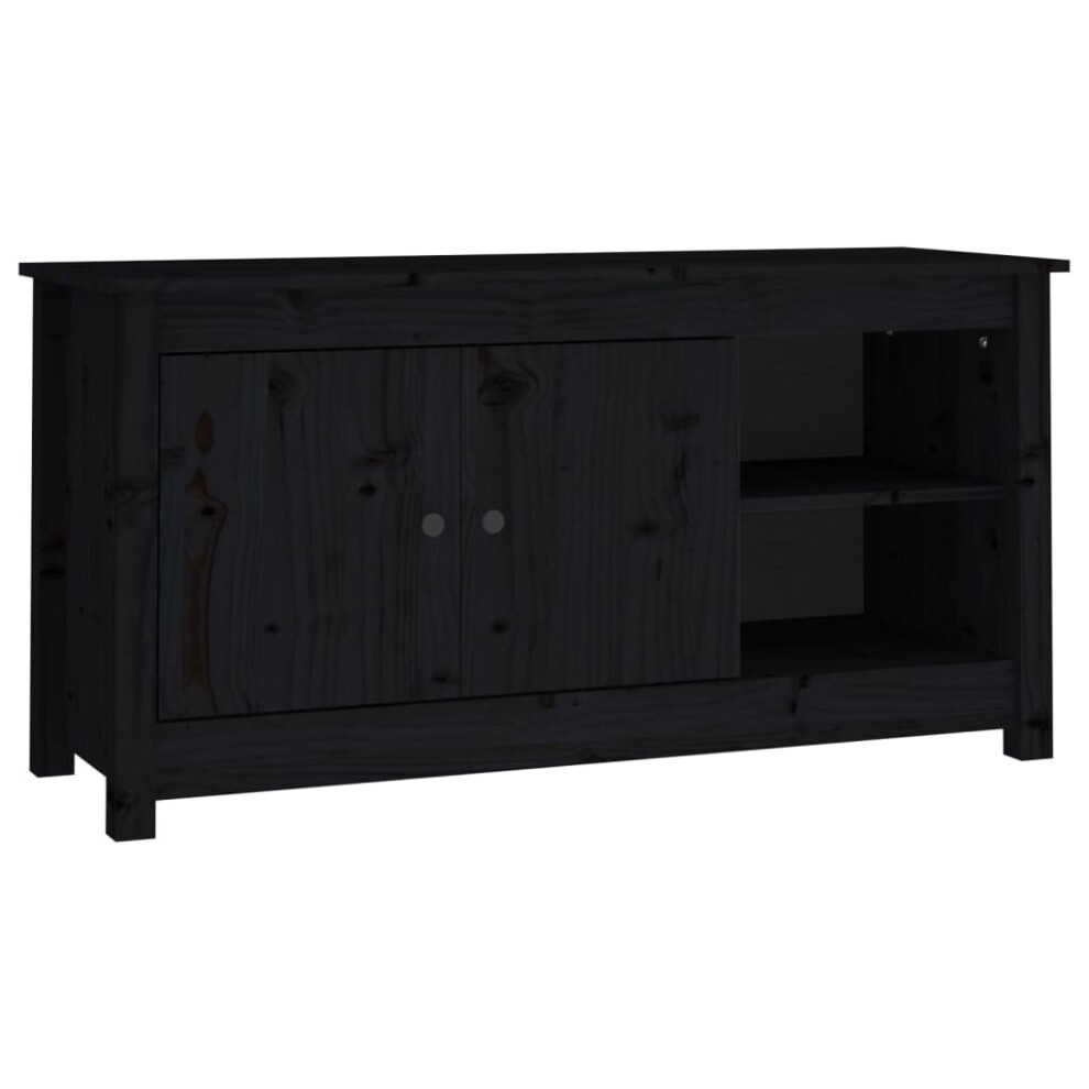 (Black) vidaXL Solid Wood Pine TV Cabinet TV Console Media Unit Cabinet Multi Colours