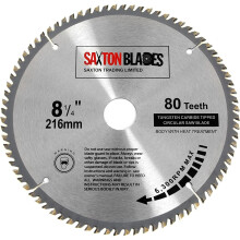 TCT21680T Saxton TCT Circular Wood Saw Blade 216mm x 30mm x bore x 80T for Bosch Makita Dewalt