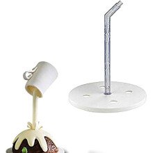 Kikier Anti Gravity Cake Pouring Kit, Cake Stand Support Structure Frame, Reusable Cake Decorating Straws for Birthday Wedding Baby Shower
