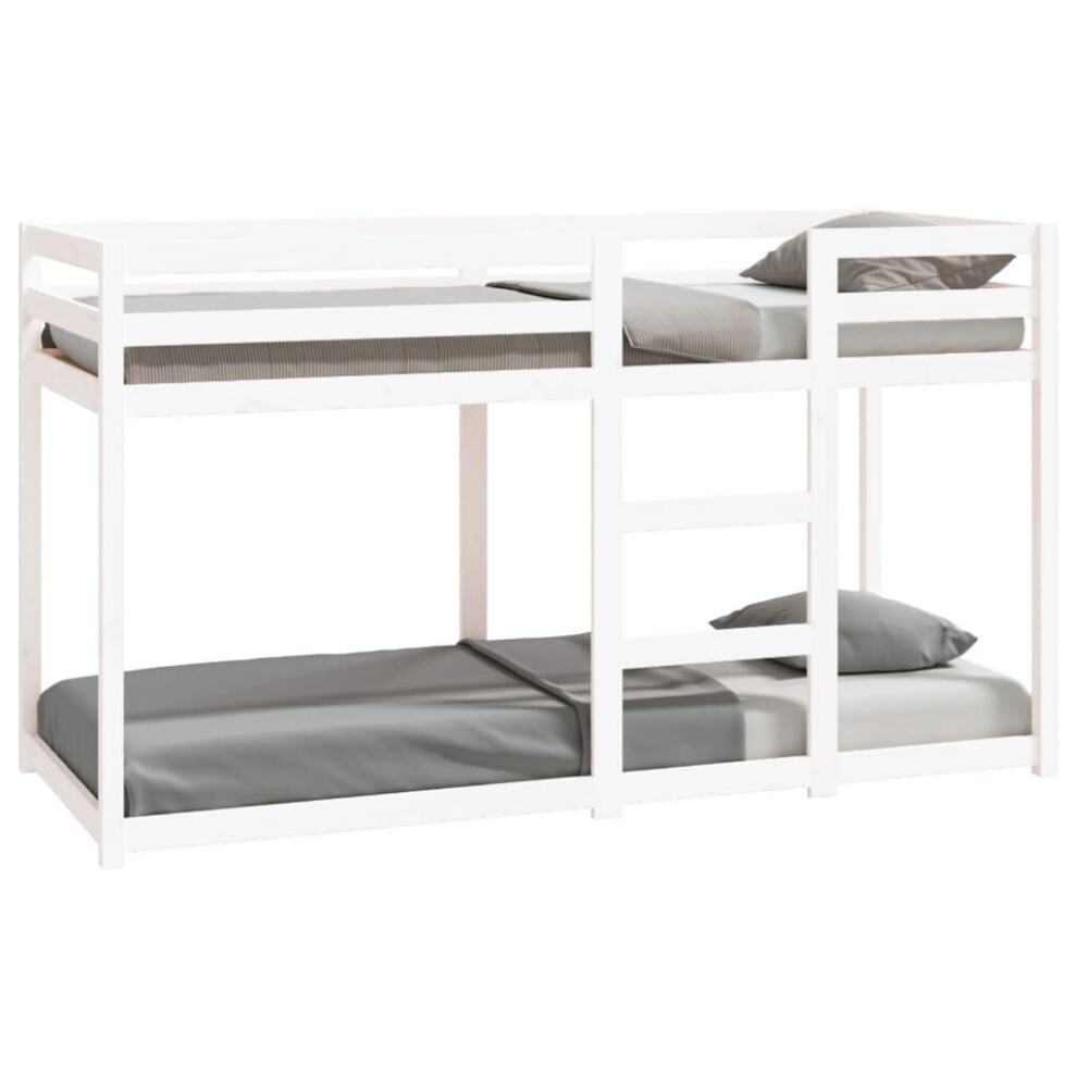 (White, 75 X 190 Cm (W X L)) vidaXL Solid Wood Pine Bunk Bed Twin Sleeper Multi Colours 80x200 cm/90x200 Cm