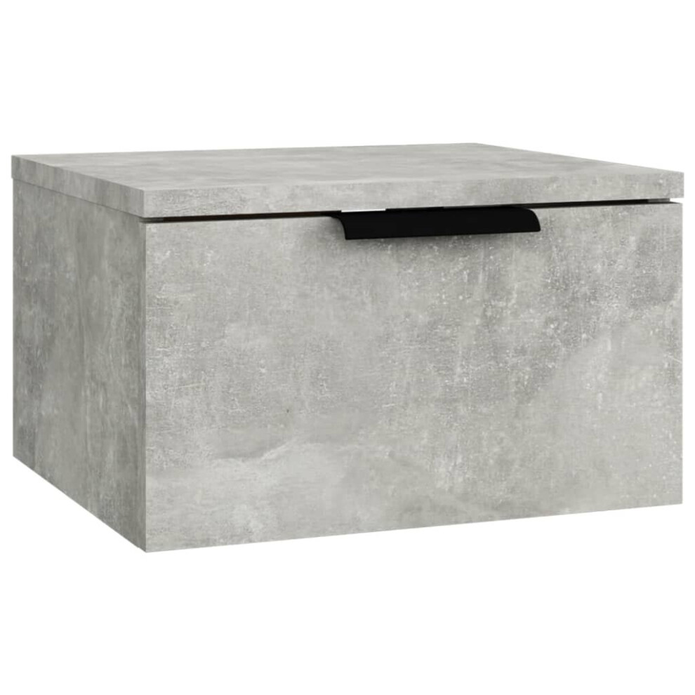 Vidaxl (Concrete Grey, 1) Wall-Mounted Bedside Cabinets Bedroom Floating Nightstand Wall Cabinet