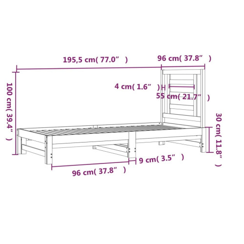 VidaXL (White, 2x(90x190) cm) vidaXL Solid Wood Pine Pull-out Day Bed Sofa Bed Multi Colours 90x190/90x200cm 1