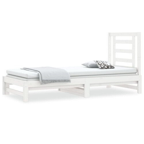 VidaXL (White, 2x(90x200) cm) vidaXL Solid Wood Pine Pull-out Day Bed Sofa Bed Multi Colours 90x190/90x200cm