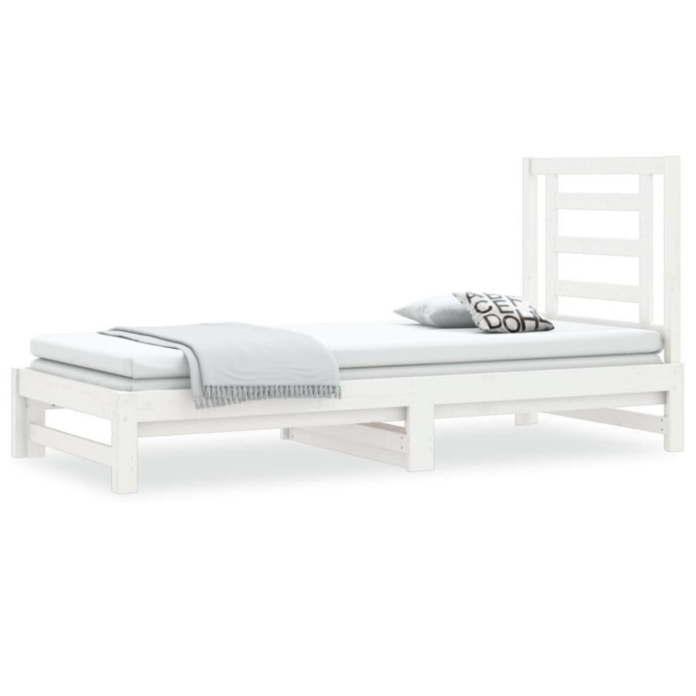 Vidaxl (White, 2X(90X200) Cm) Solid Wood Pine Pull-Out Day Bed Sofa Bed Multi Colours 90X190/90X200cm