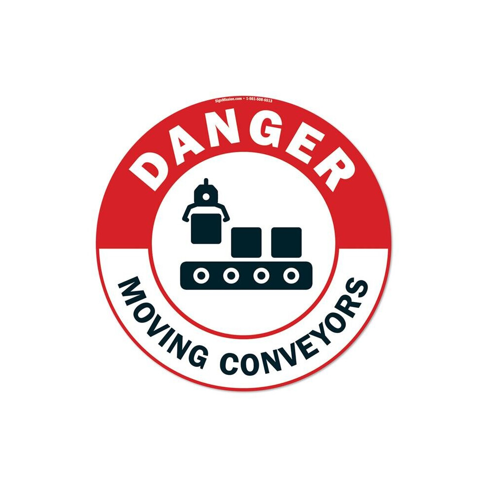 Signmission Fd-C-16-99915 16 X 16 In. Non-Slip Circle Vinyl Floor Decal - Moving Conveyors
