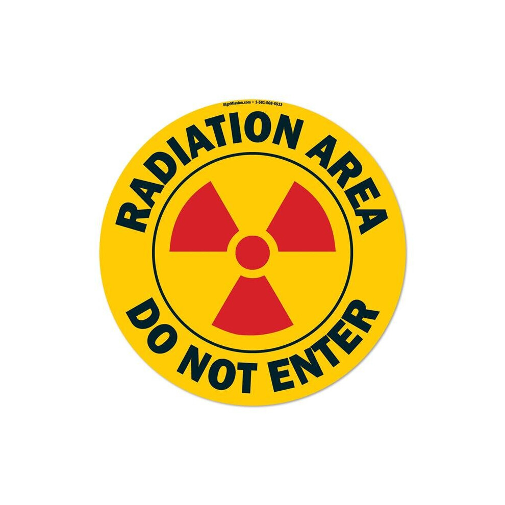Signmission Fd-C-16-99901 16 X 16 In. Non-Slip Circle Vinyl Floor Decal - Radiation Area