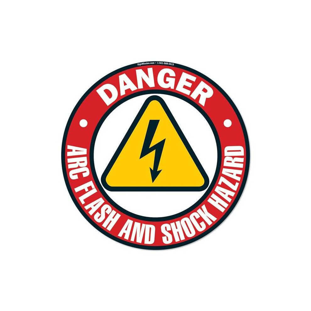 Signmission Fd-C-16-99971 16 X 16 In. Non-Slip Circle Vinyl Floor Decal - Arc Flash & Shock Hazard 2