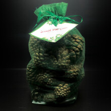 Fragranced Pine Cones Winter Spice Scented Green Organza Bag Milford
