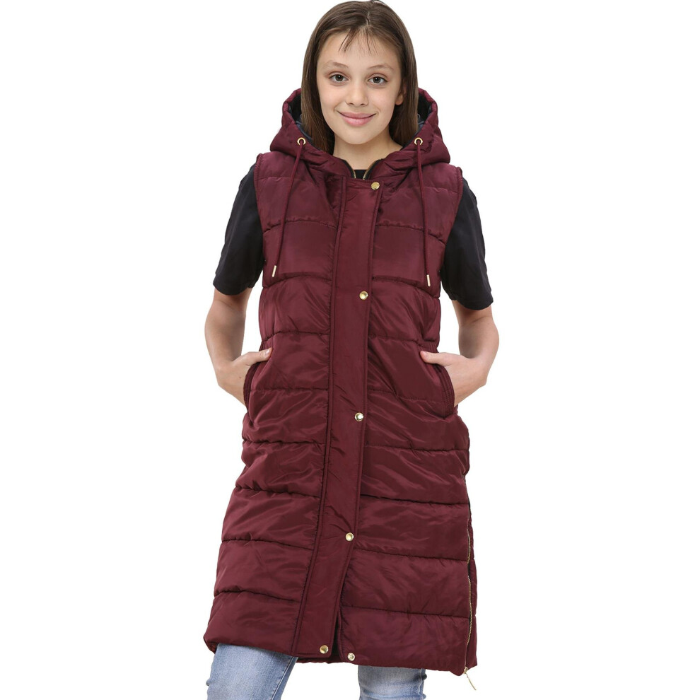 (7-8 Years) Girls Oversized Gilet Mint Long Line Jacket