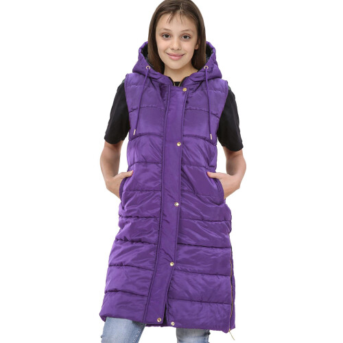 (7-8 Years) Girls Oversized Gilet Mint Long Line Jacket