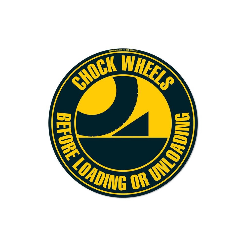 Signmission Fd-C-16-99960 16 X 16 In. Non-Slip Circle Vinyl Floor Decal - Chock Wheels