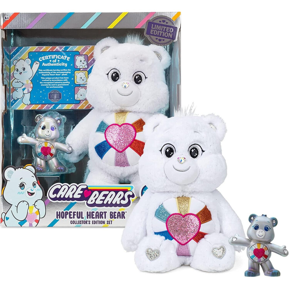 Care Bears 35cm LIMITED EDITION Hopeful Heart Bear & Hopeful Heart Bear Collector Plush