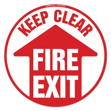 SignMission FD-C-16-99937 16 x 16 in. Non-Slip Circle Vinyl Floor Decal - Fire Exit