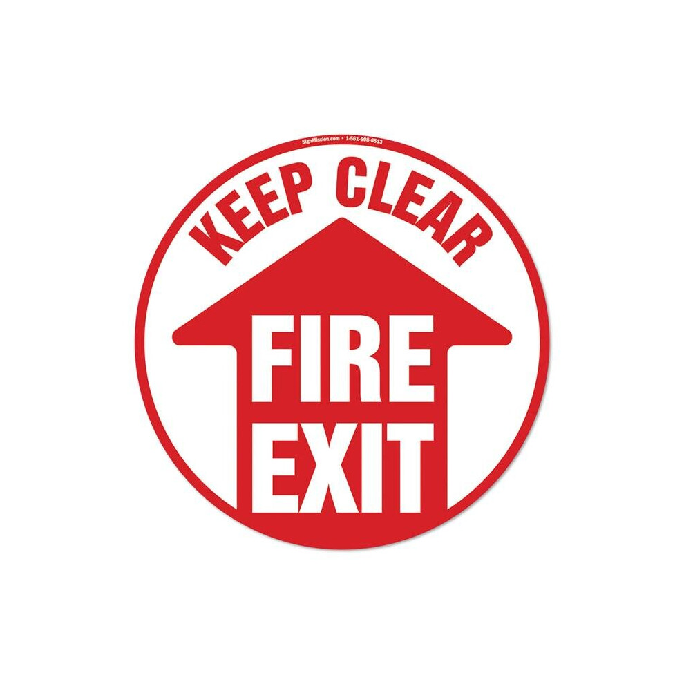 Signmission Fd-C-16-99937 16 X 16 In. Non-Slip Circle Vinyl Floor Decal - Fire Exit