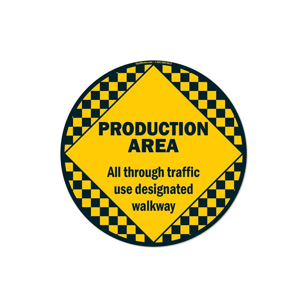 Signmission Fd-C-16-99904 16 X 16 In. Non-Slip Circle Vinyl Floor Decal - Production Area