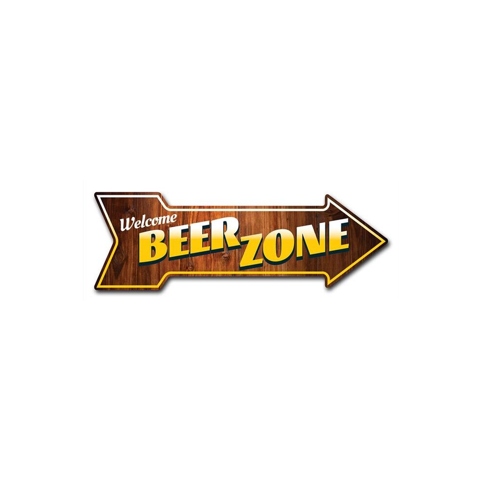 SignMission D-A-12-999947 12 x 36 in. Indoor & Outdoor Decor Direction Sticker Vinyl Wall Decals - Beer Zone - 24 in.