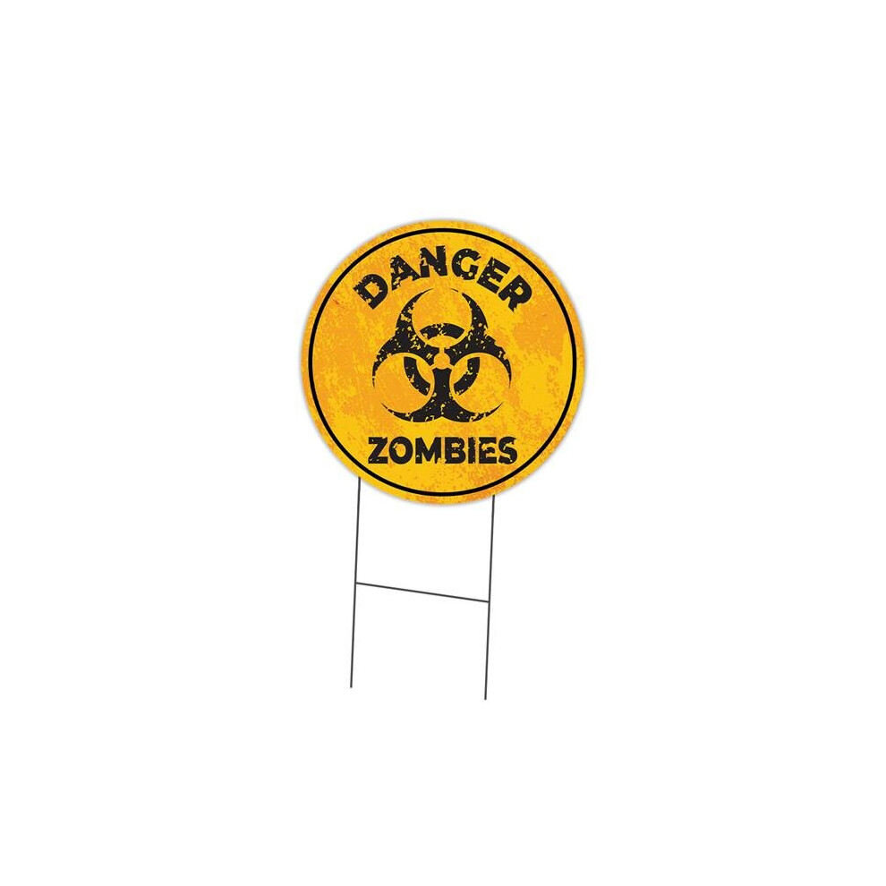 SignMission C-16-CIR-DS-WS- Danger Zombies 16 in. Double Sided Corrugated Circular Plastic Sign - Danger Zombies-image-OPC-PB2TGFT-NEW