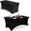 (BLACK) Black/White 6ft Trestle Table Tablecloth Cover Rectangular Spandex Stretch Fit 5